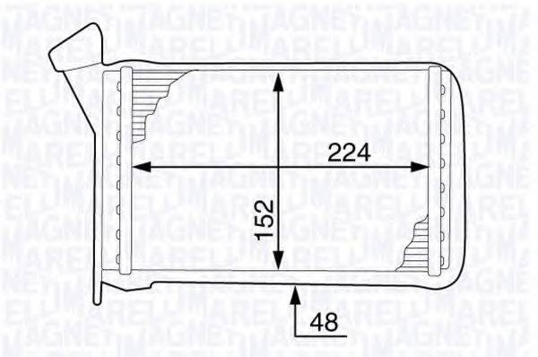 MAGNETI MARELLI 350218343000 Теплообмінник, опалення салону