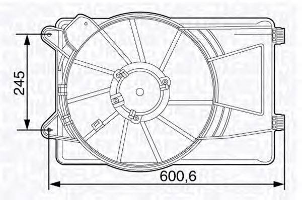 MAGNETI MARELLI 069422473010 Вентилятор, охолодження двигуна